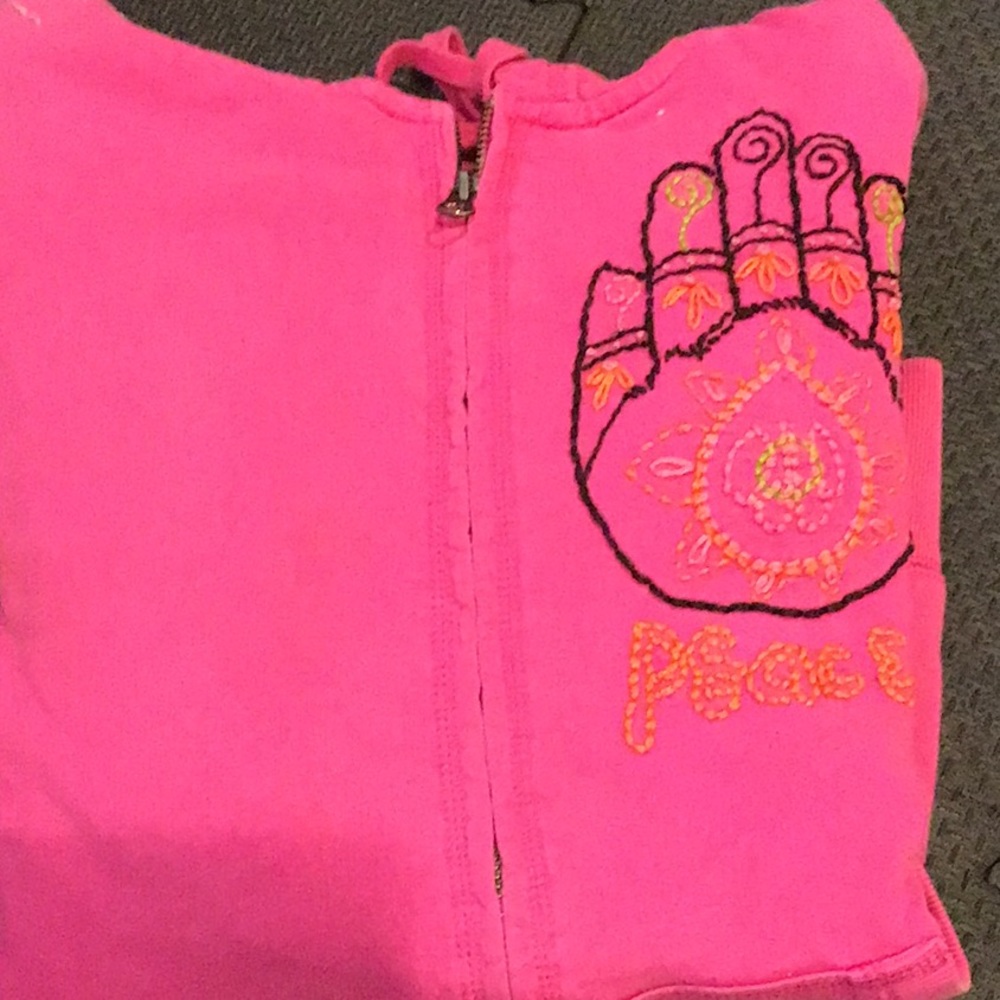 Lucky zipper hooded sweatshirt Peace retro size M - Picture 10 of 12